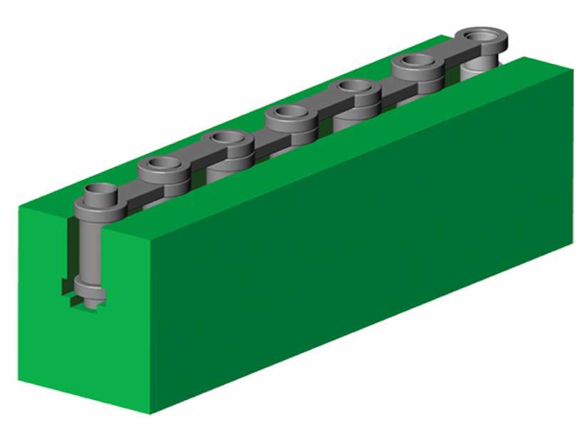  Alpolen 1000 Model Bl Type Chain Slideway - Conveyor part Green